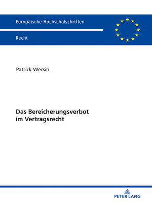 cover image of Das Bereicherungsverbot im Vertragsrecht